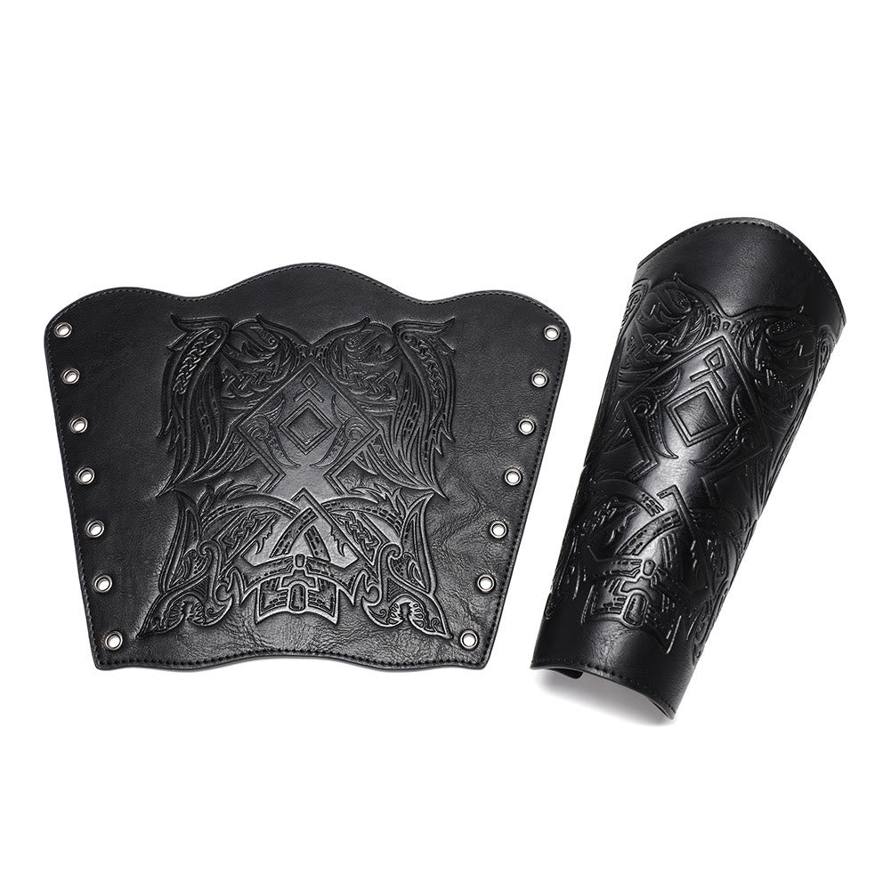 WorldNorse Viking Totem Armschienen aus Ökoleder