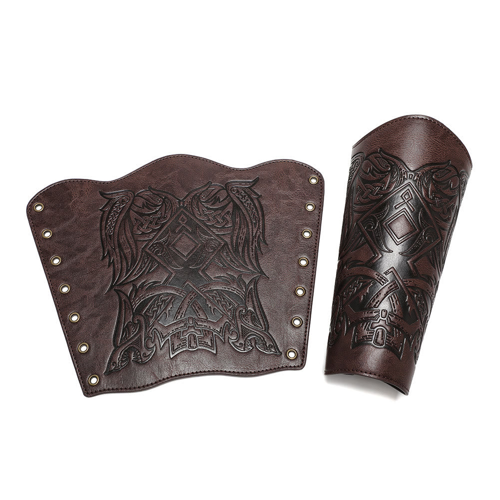 WorldNorse Viking Totem Armschienen aus Ökoleder