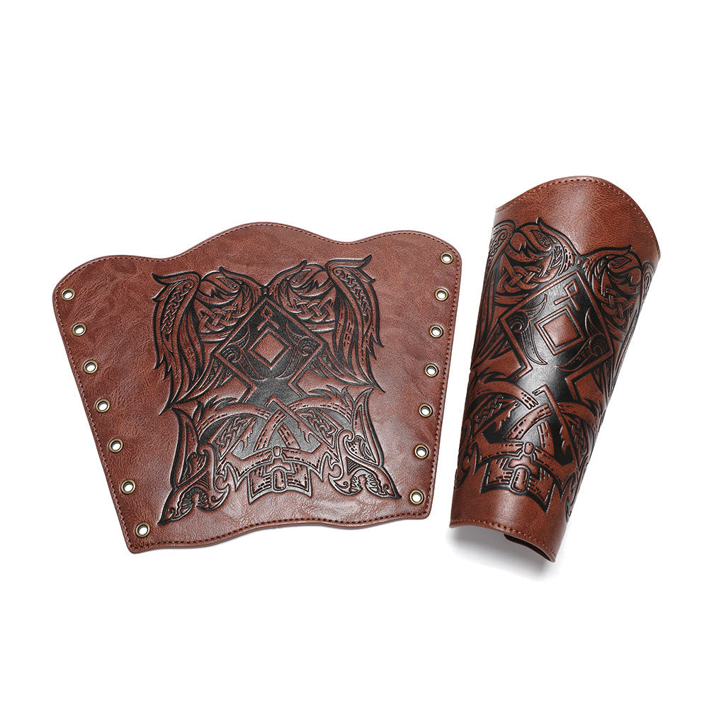 WorldNorse Viking Totem Armschienen aus Ökoleder
