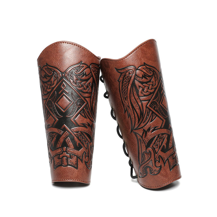 WorldNorse Viking Totem Armschienen aus Ökoleder