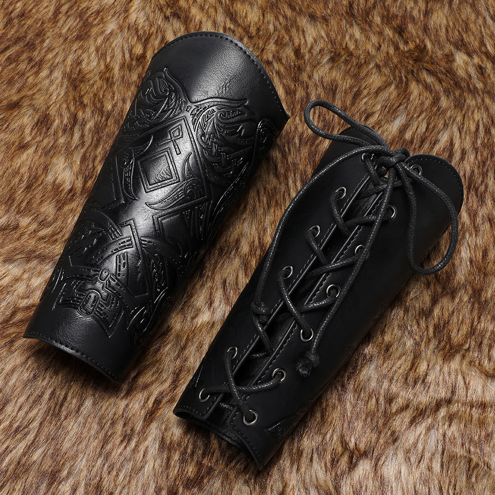 WorldNorse Viking Totem Armschienen aus Ökoleder