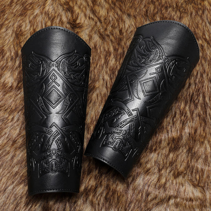 WorldNorse Viking Totem Armschienen aus Ökoleder