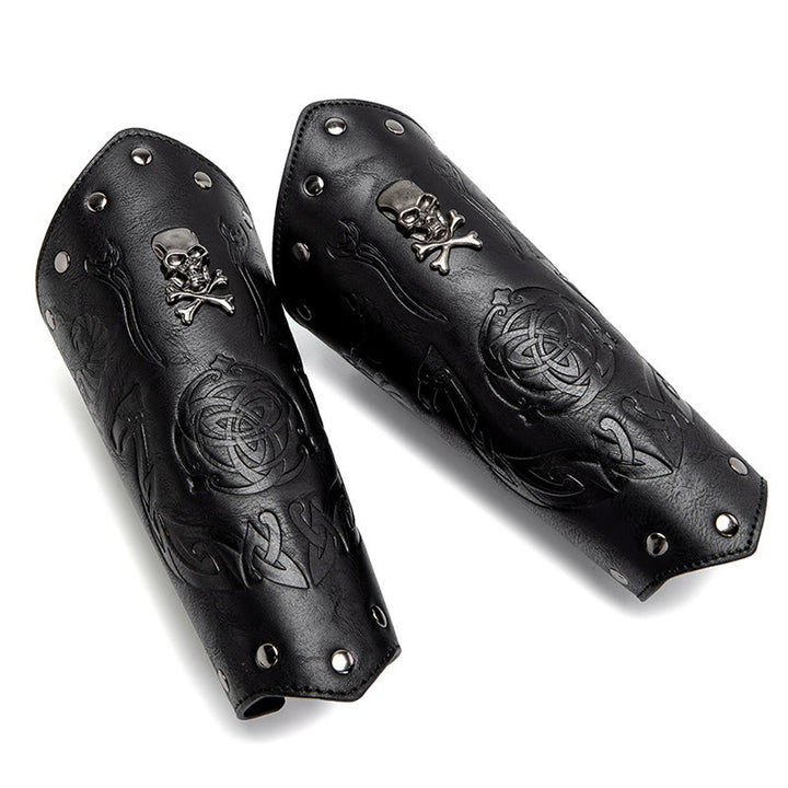 WorldNorse Skull Triquetra Öko-Leder-Armschienen