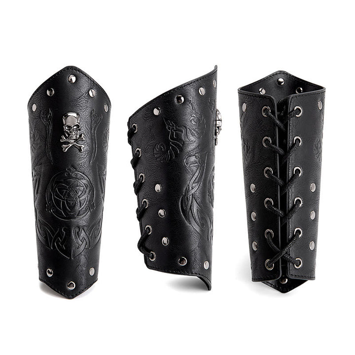 WorldNorse Skull Triquetra Öko-Leder-Armschienen