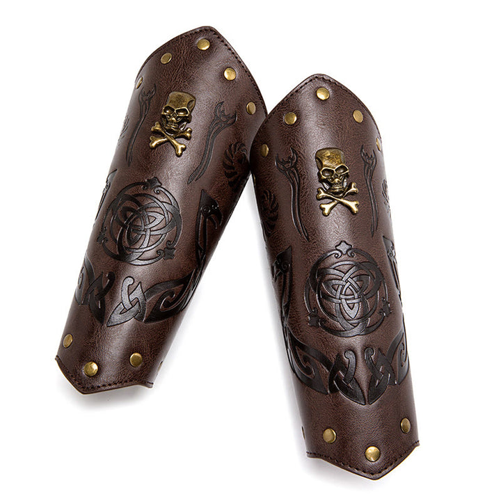 WorldNorse Skull Triquetra Öko-Leder-Armschienen