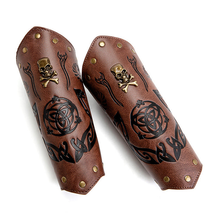 WorldNorse Skull Triquetra Öko-Leder-Armschienen