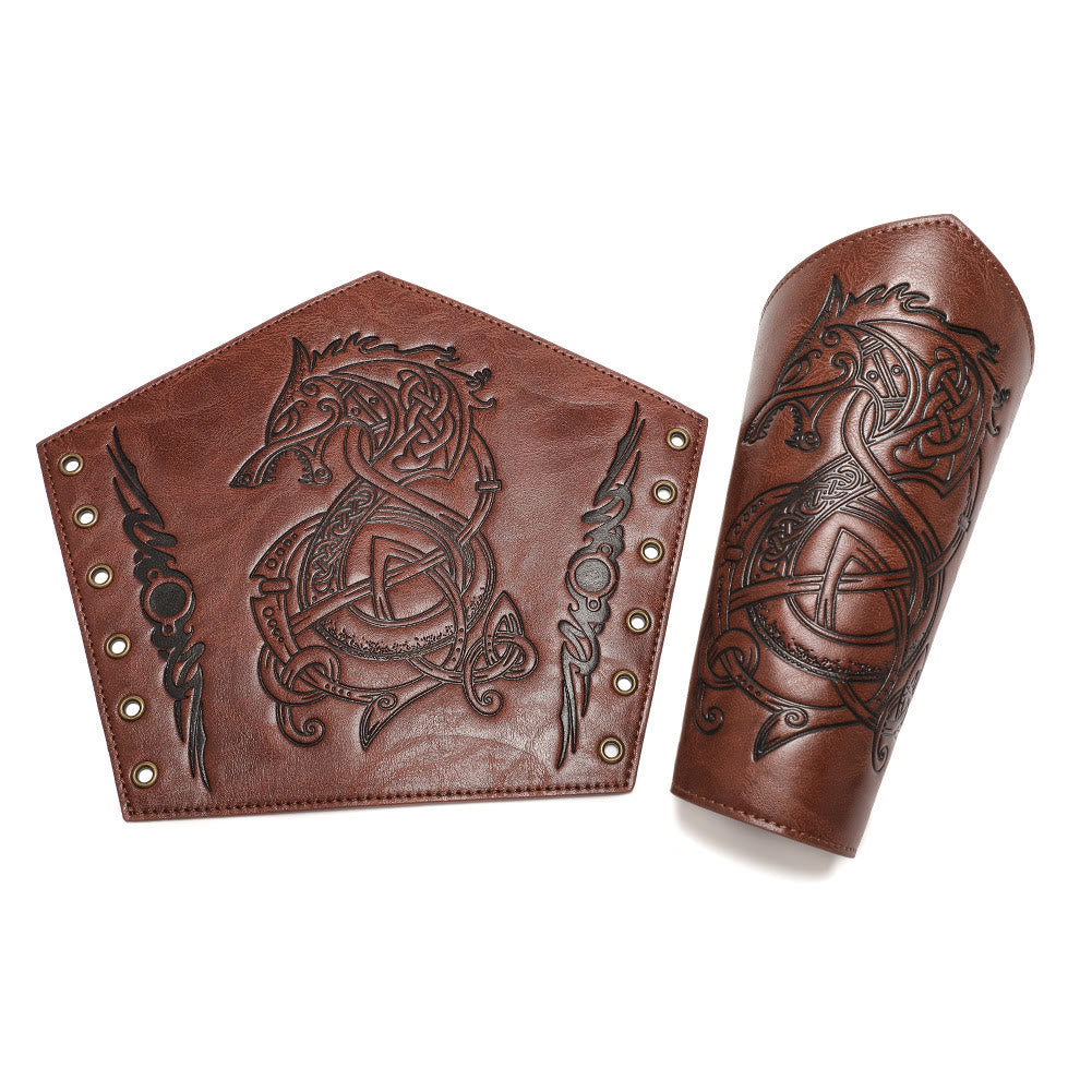 WorldNorse Armschienen aus Ökoleder mit Nordischer Drache