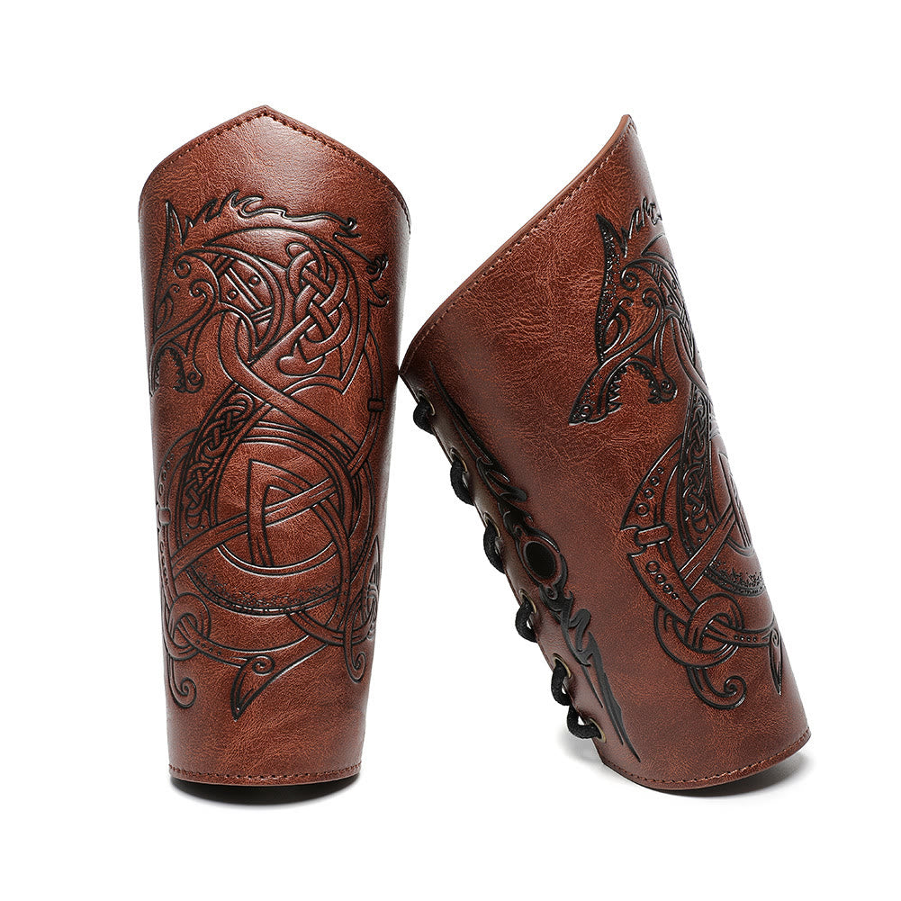 WorldNorse Armschienen aus Ökoleder mit Nordischer Drache