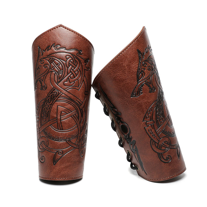 WorldNorse Armschienen aus Ökoleder mit Nordischer Drache