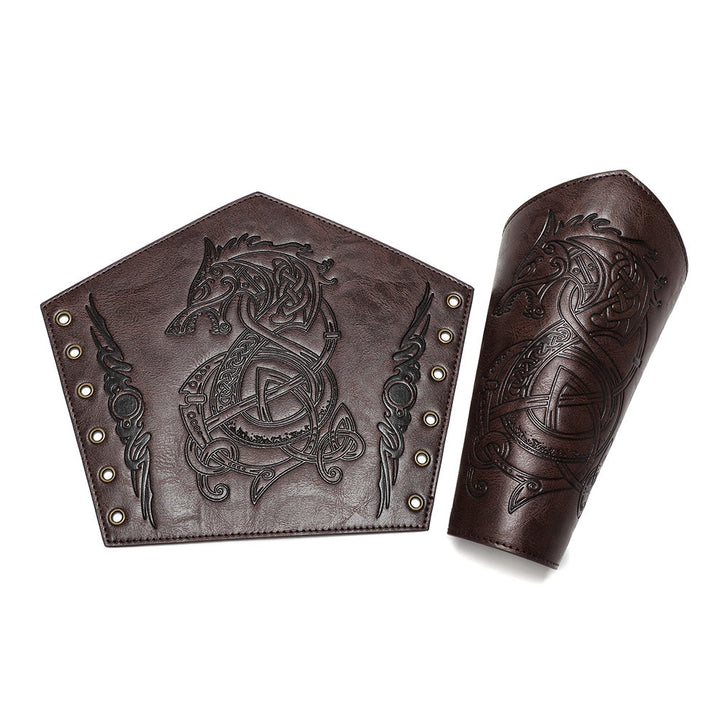 WorldNorse Armschienen aus Ökoleder mit Nordischer Drache
