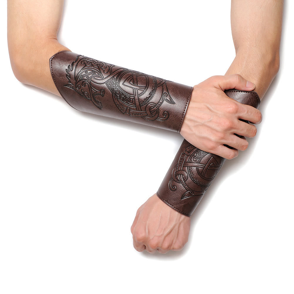 WorldNorse Armschienen aus Ökoleder mit Nordischer Drache