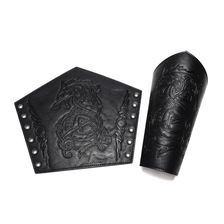 WorldNorse Armschienen aus Ökoleder mit Nordischer Drache