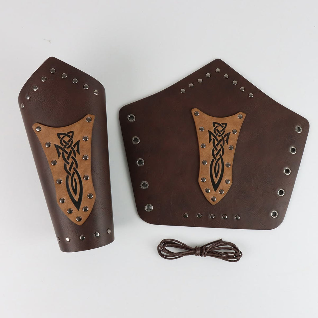WorldNorse Keltischer Knoten Armschienen aus Ökoleder