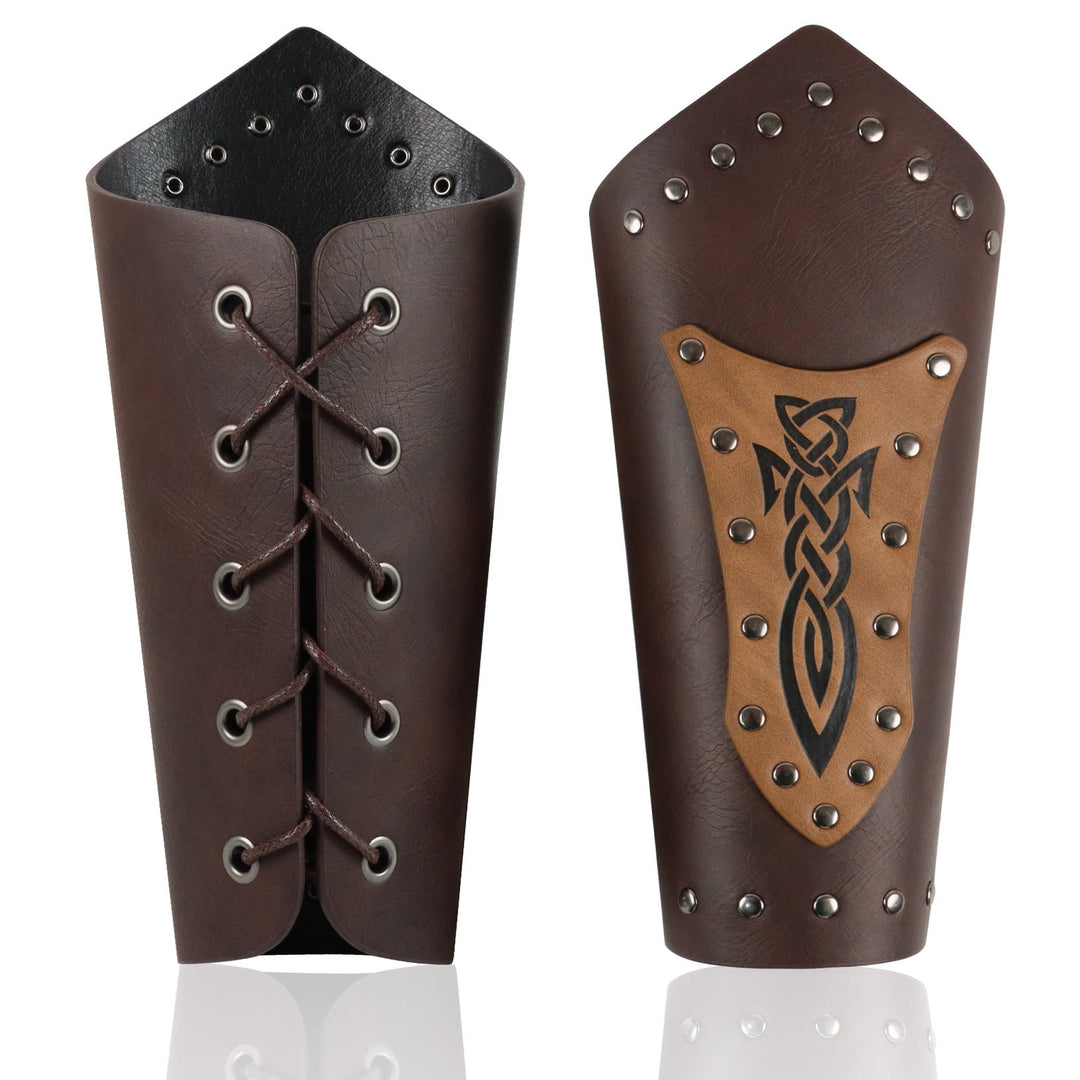 WorldNorse Keltischer Knoten Armschienen aus Ökoleder