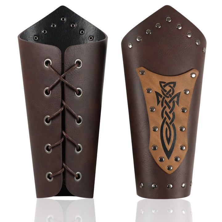 WorldNorse Keltischer Knoten Armschienen aus Ökoleder