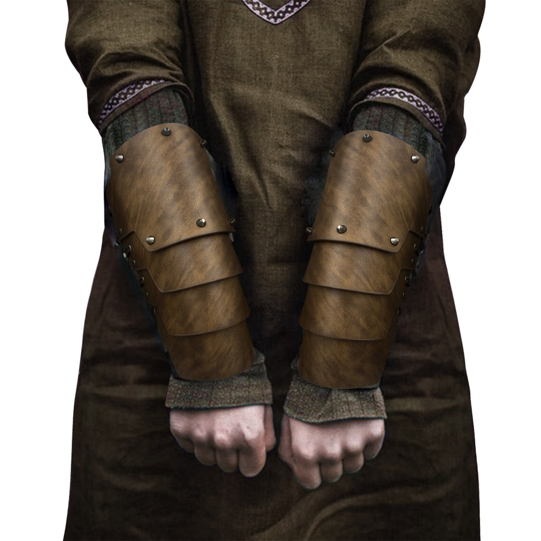 WorldNorse Vierlagige Armschienen aus Ökoleder