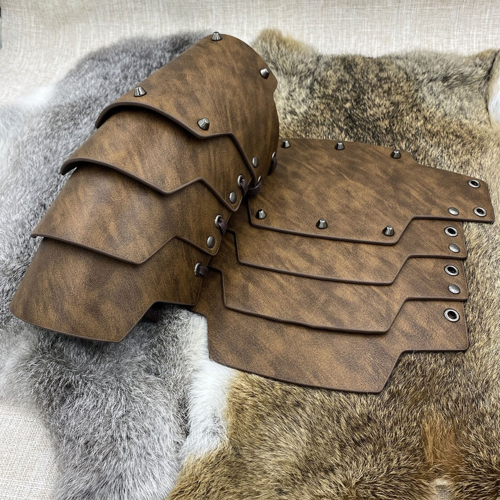 WorldNorse Vierlagige Armschienen aus Ökoleder