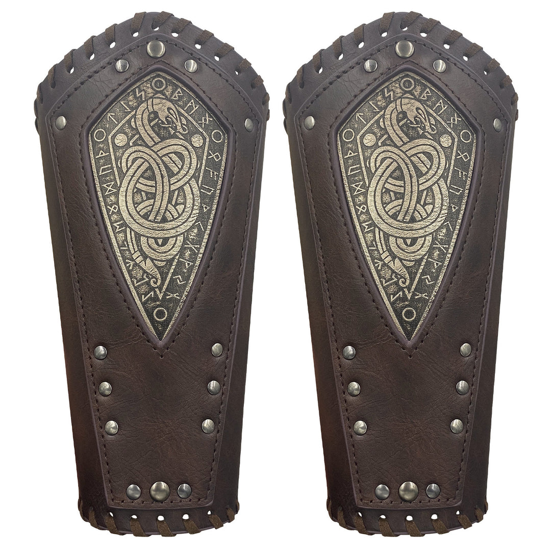 WorldNorse Armschienen aus Ökoleder mit aufgerollter Schlangenhaut