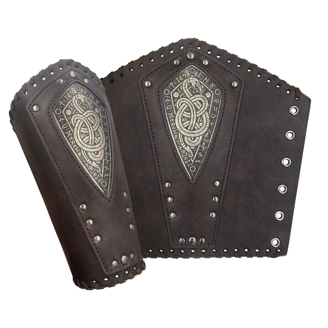 WorldNorse Armschienen aus Ökoleder mit aufgerollter Schlangenhaut