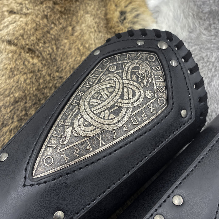 WorldNorse Armschienen aus Ökoleder mit aufgerollter Schlangenhaut