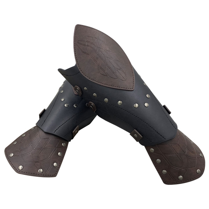 WorldNorse Wikinger-Krieger Armschienen aus Ökoleder