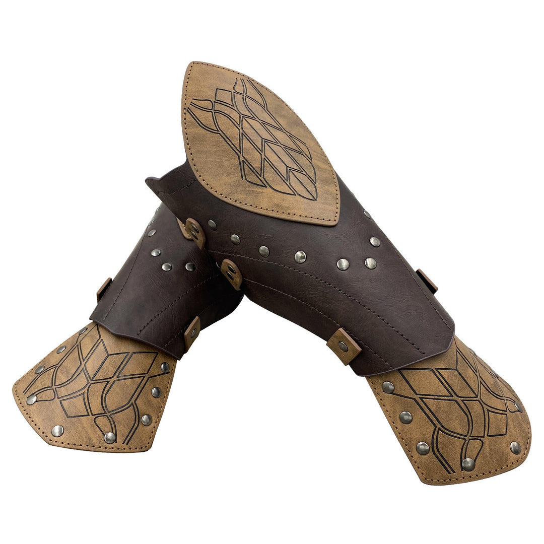 WorldNorse Wikinger-Krieger Armschienen aus Ökoleder