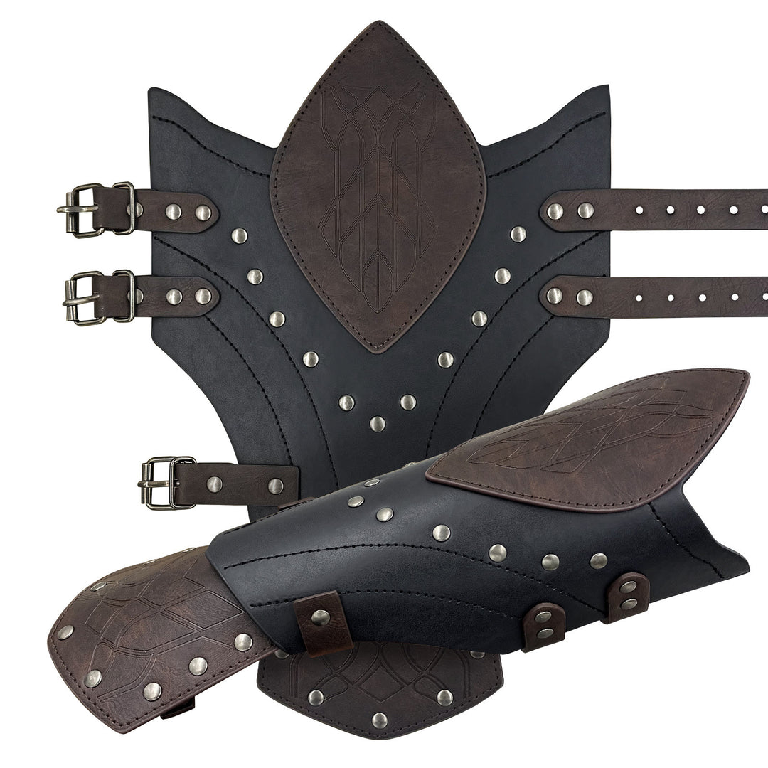 WorldNorse Wikinger-Krieger Armschienen aus Ökoleder