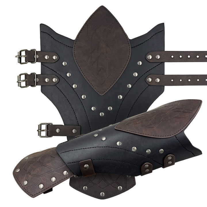 WorldNorse Wikinger-Krieger Armschienen aus Ökoleder