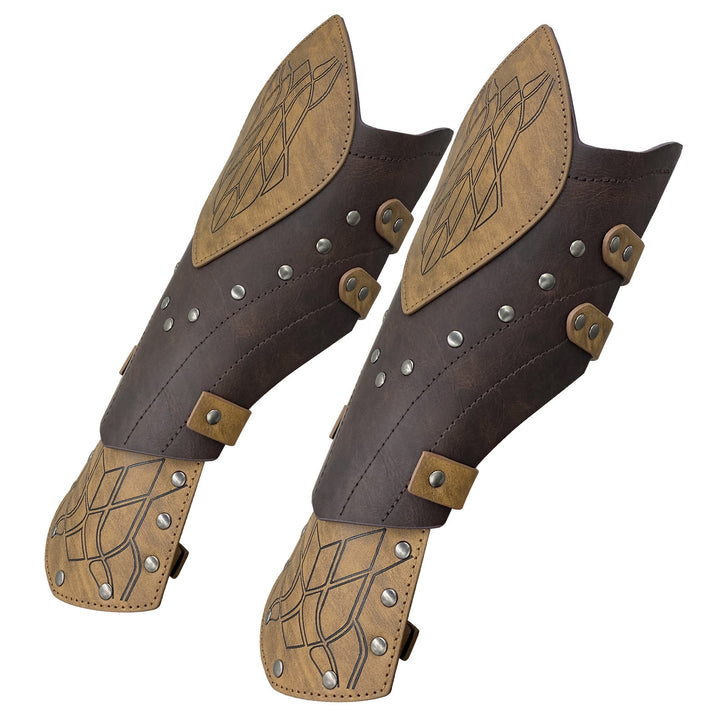 WorldNorse Wikinger-Krieger Armschienen aus Ökoleder