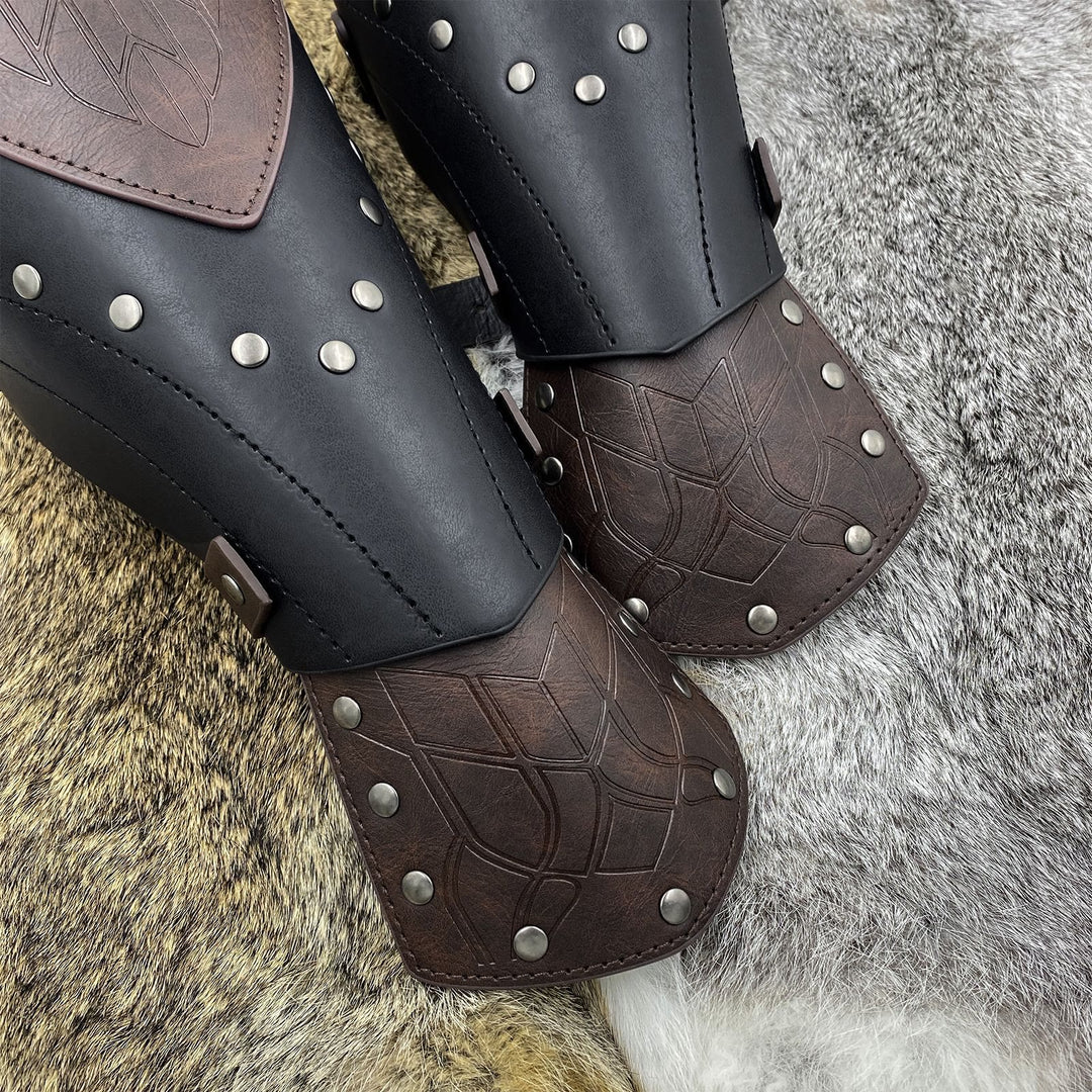 WorldNorse Wikinger-Krieger Armschienen aus Ökoleder