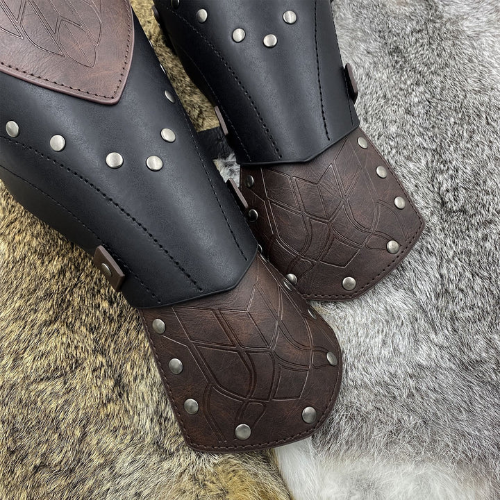 WorldNorse Wikinger-Krieger Armschienen aus Ökoleder