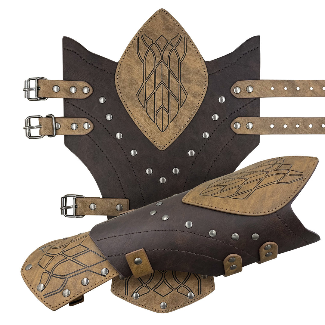 WorldNorse Wikinger-Krieger Armschienen aus Ökoleder
