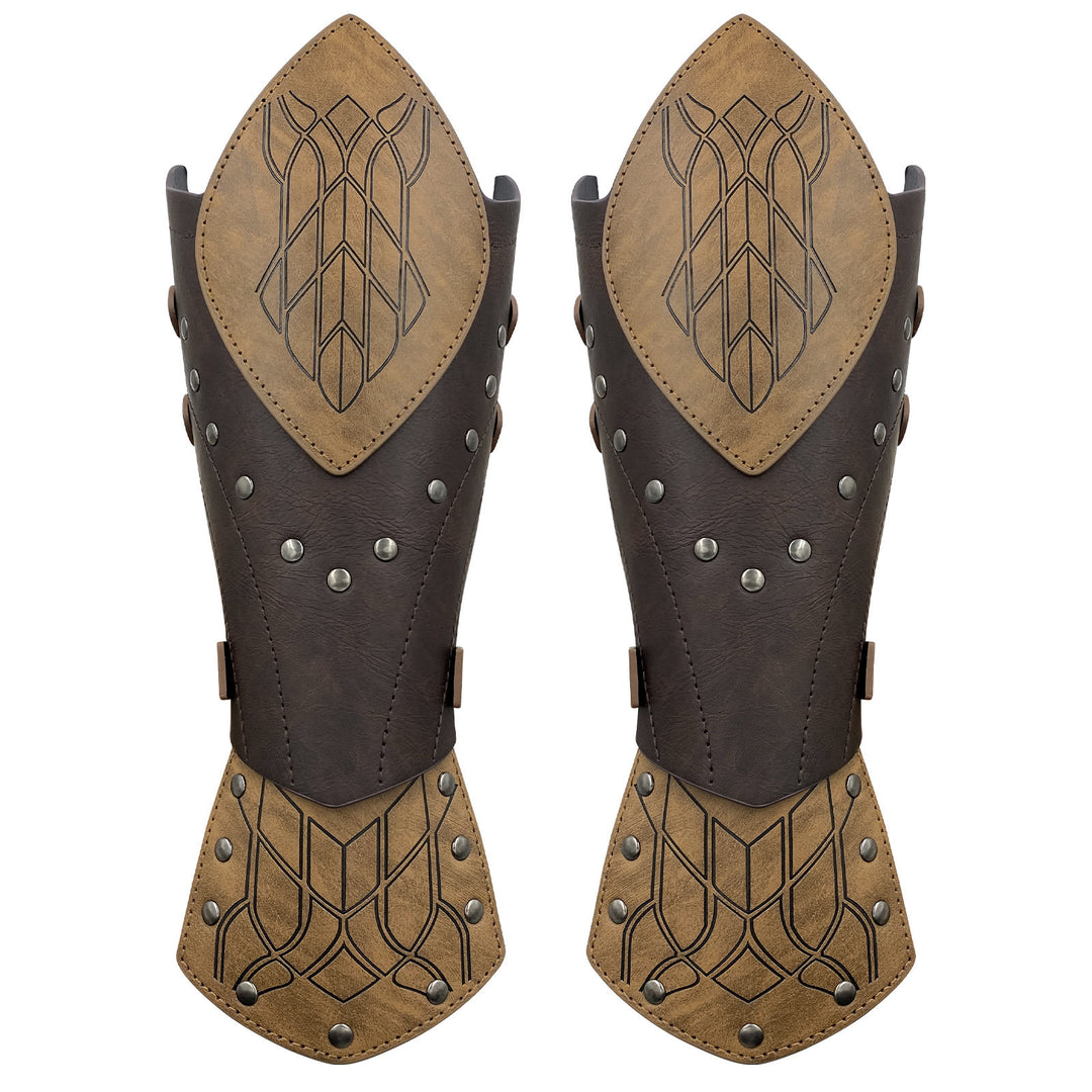 WorldNorse Wikinger-Krieger Armschienen aus Ökoleder