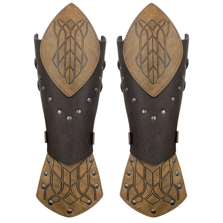 WorldNorse Wikinger-Krieger Armschienen aus Ökoleder