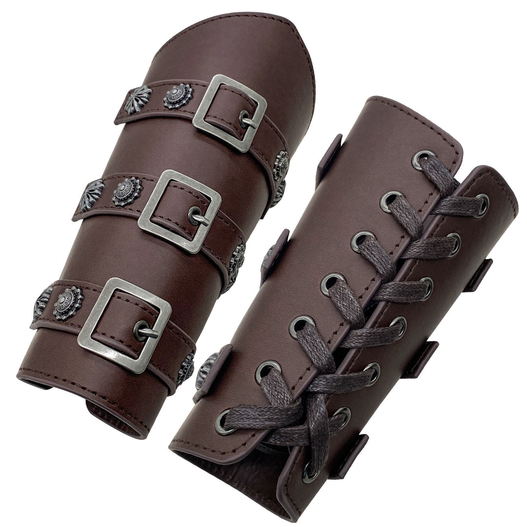 WorldNorse Medieval Retro-Armschienen aus Ökoleder