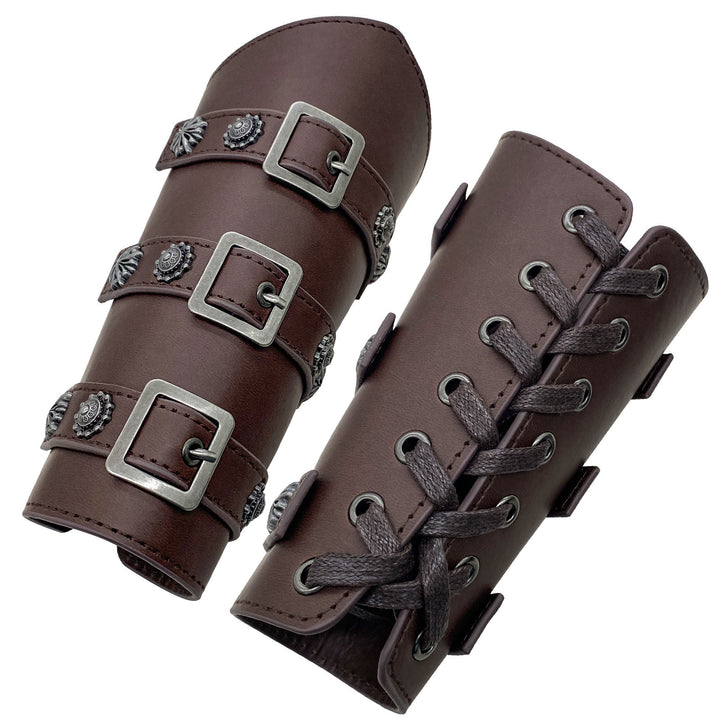 WorldNorse Medieval Retro-Armschienen aus Ökoleder