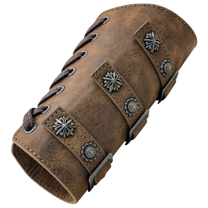 WorldNorse Medieval Retro-Armschienen aus Ökoleder