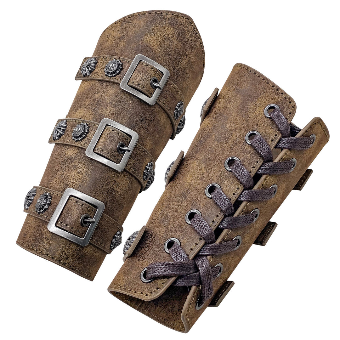 WorldNorse Medieval Retro-Armschienen aus Ökoleder