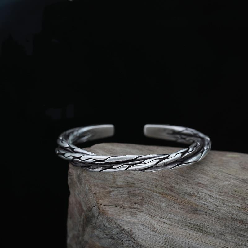 WorldNorse Handgefertigtes Dual Twist Manschettenarmband