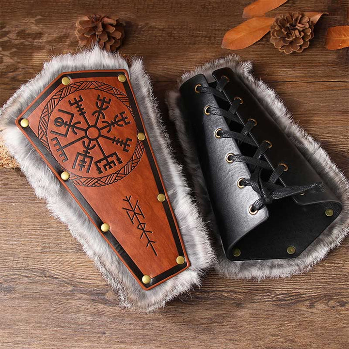 WorldNorse Vegvisir Guard Armschienen aus Ökoleder