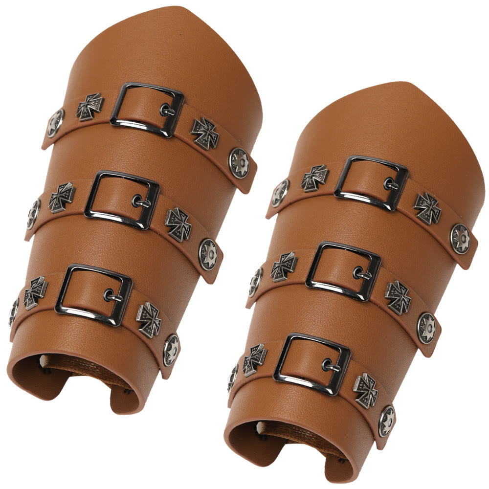 WorldNorse Rivet Cross Nails Armschienen aus Ökoleder