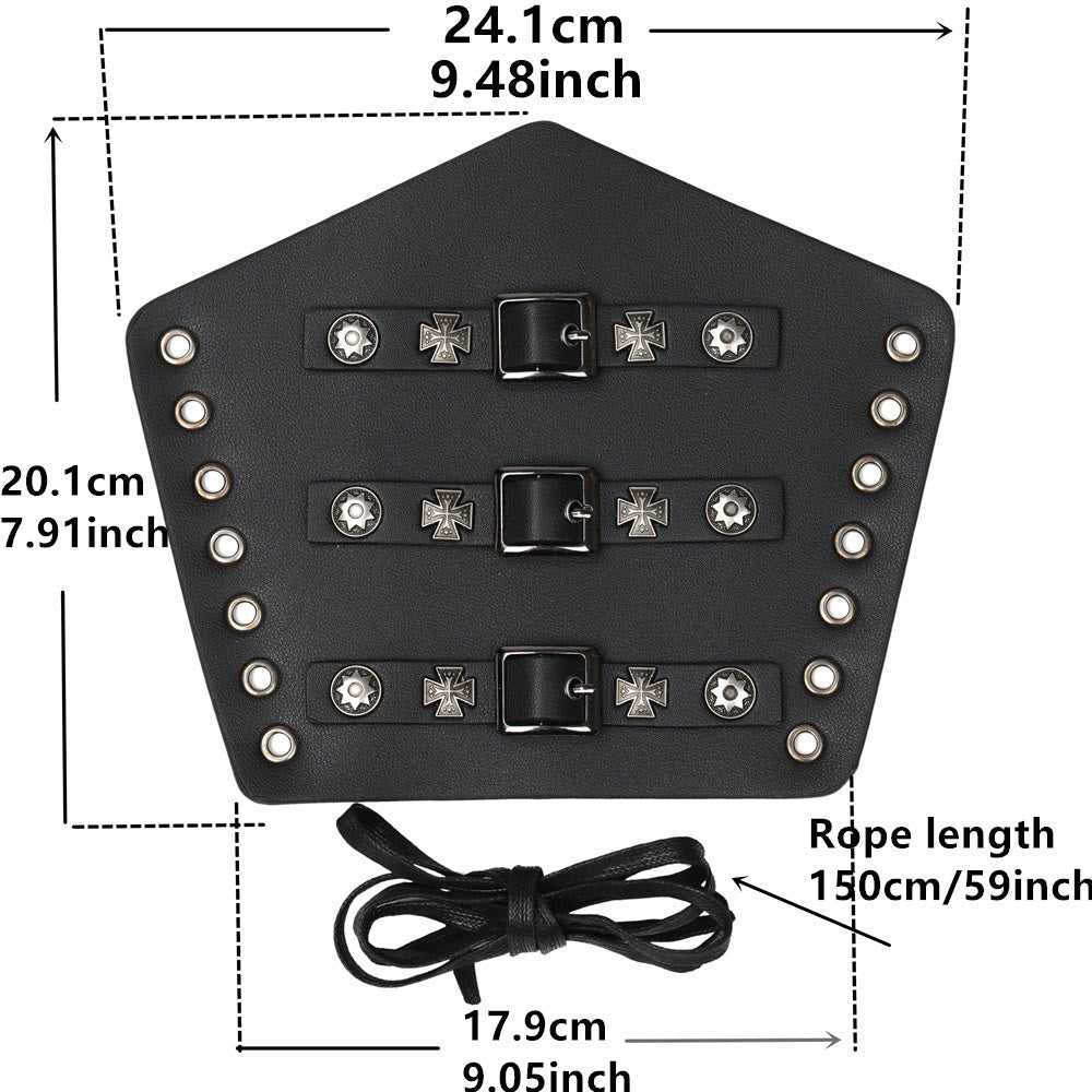 WorldNorse Rivet Cross Nails Armschienen aus Ökoleder