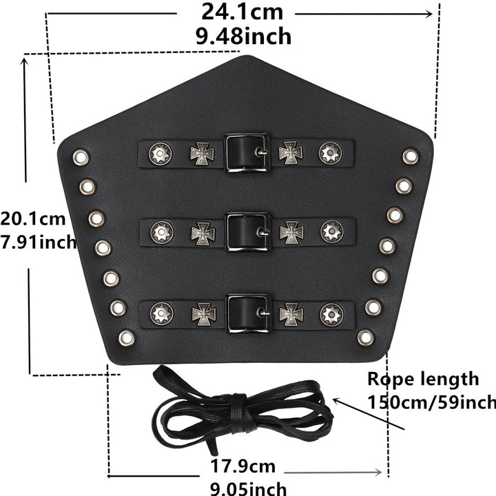 WorldNorse Rivet Cross Nails Armschienen aus Ökoleder