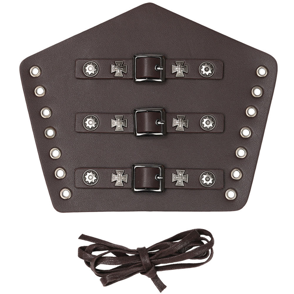 WorldNorse Rivet Cross Nails Armschienen aus Ökoleder
