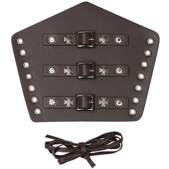 WorldNorse Rivet Cross Nails Armschienen aus Ökoleder