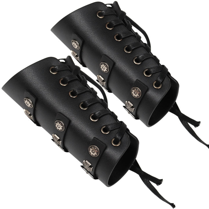 WorldNorse Rivet Cross Nails Armschienen aus Ökoleder