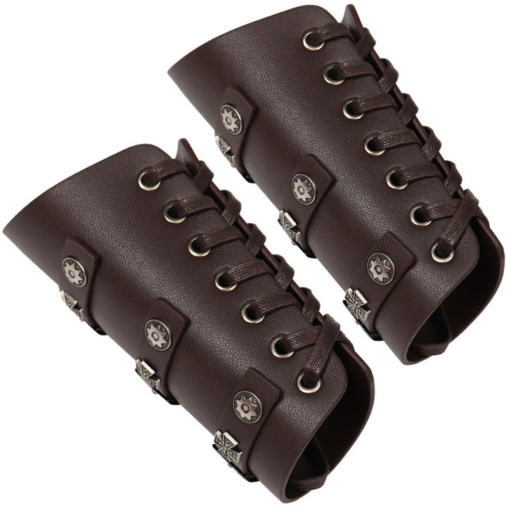 WorldNorse Rivet Cross Nails Armschienen aus Ökoleder