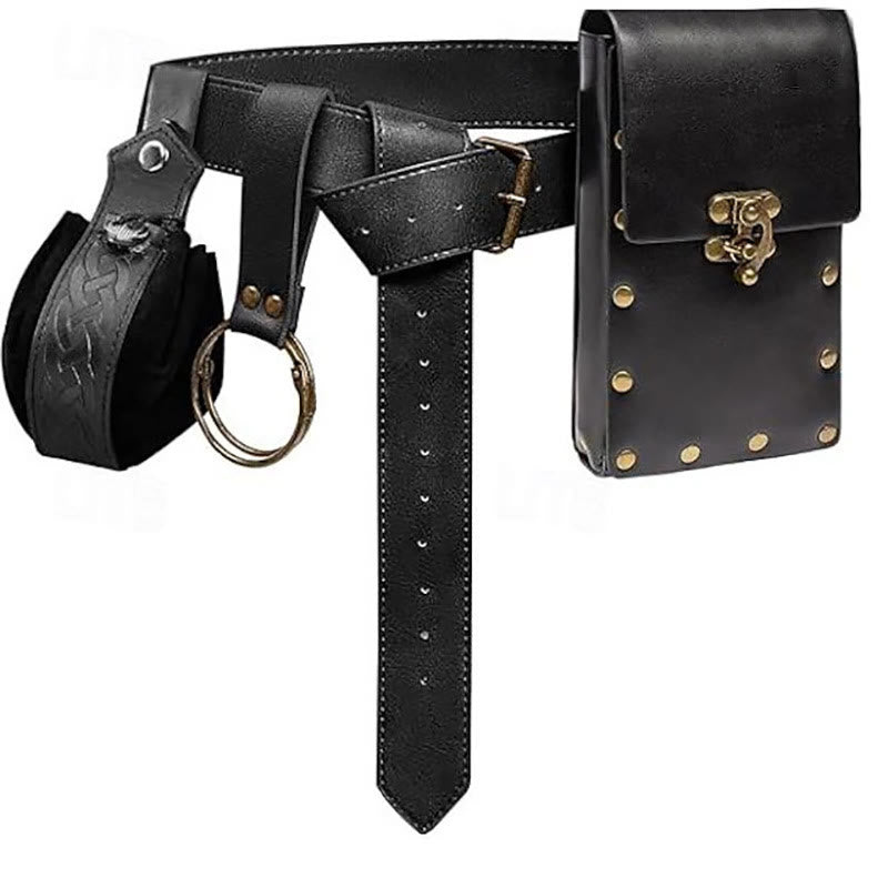 WorldNorse Gürteltasche aus Leder, vierteiliges Set