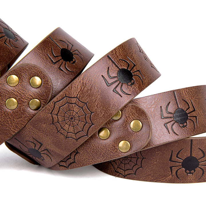 WorldNorse – Retro-Gürtel mit Spinnennetz-Prägung