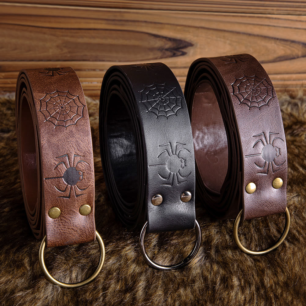 WorldNorse – Retro-Gürtel mit Spinnennetz-Prägung